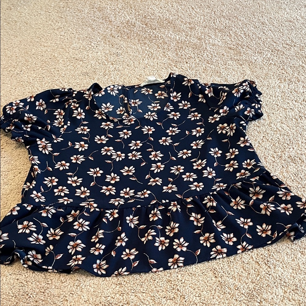 Hippie Rose Navy Floral Blouse - Picture 5 of 5